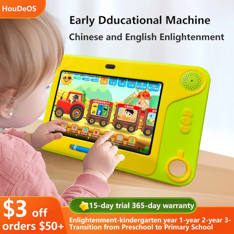 Vroege educatieve machine voor kinderen, Chinese en Engelse verlichting, Baby AI Intelligent Learning Study Device, HD Eye-Care Screen