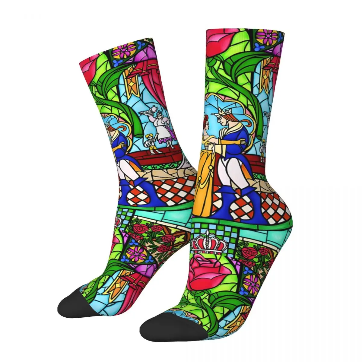 Retro Patterns Of The Stained Glass Window Case Men's compression Socks Unisex Selling Street Style Pattern Printed Novelty Sock