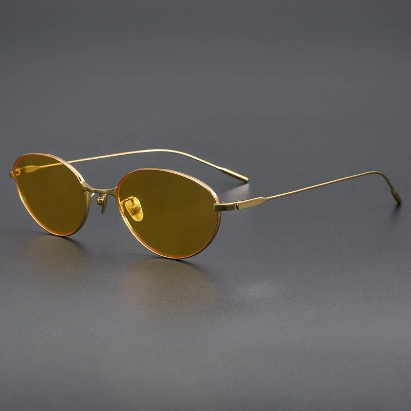 FK003 Retro Oval Narrow Frame Sunscreen Sunglasses Female 2025 New Advanced Anti-ultraviolet Sunglasses Male Travel Sunglasses