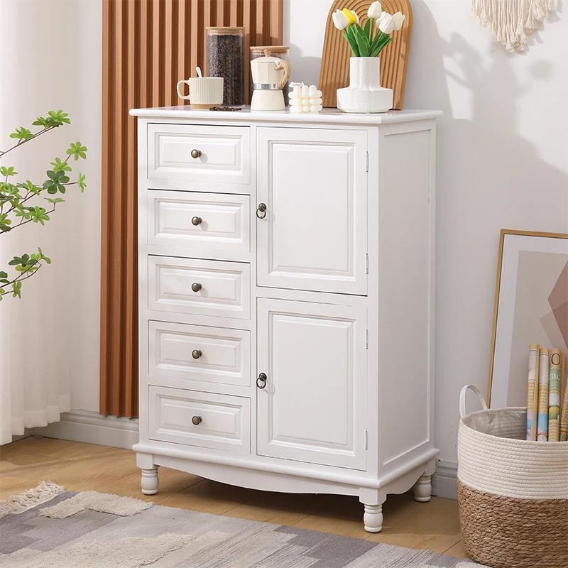 chest of drawers Solid wood dining side cabinet Living room against the wall Small cabinet Bedroom storage Storage locker Househ image 5