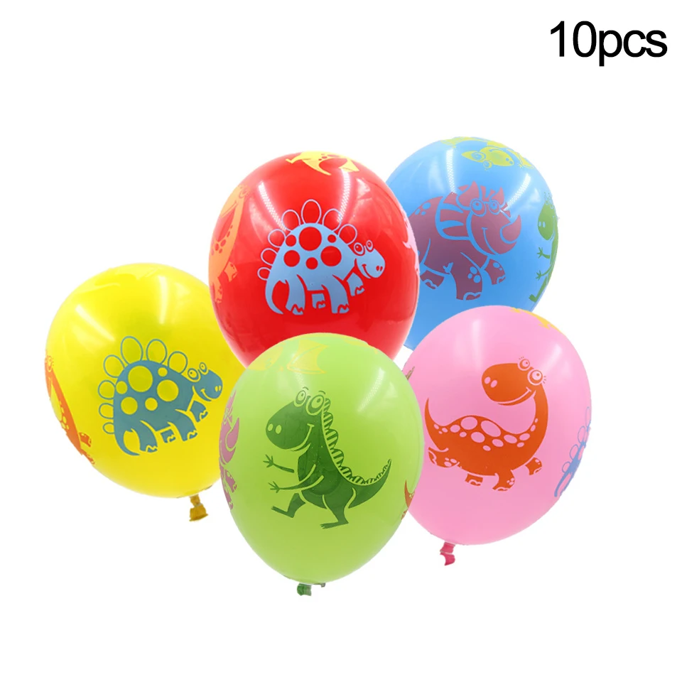 10PCS 12inch Cute Dinosaur Latex Balloons Carton Colorful Balloons for Kid Gifts Baby Boy\'s Dinosaur Birthday Party Decoration