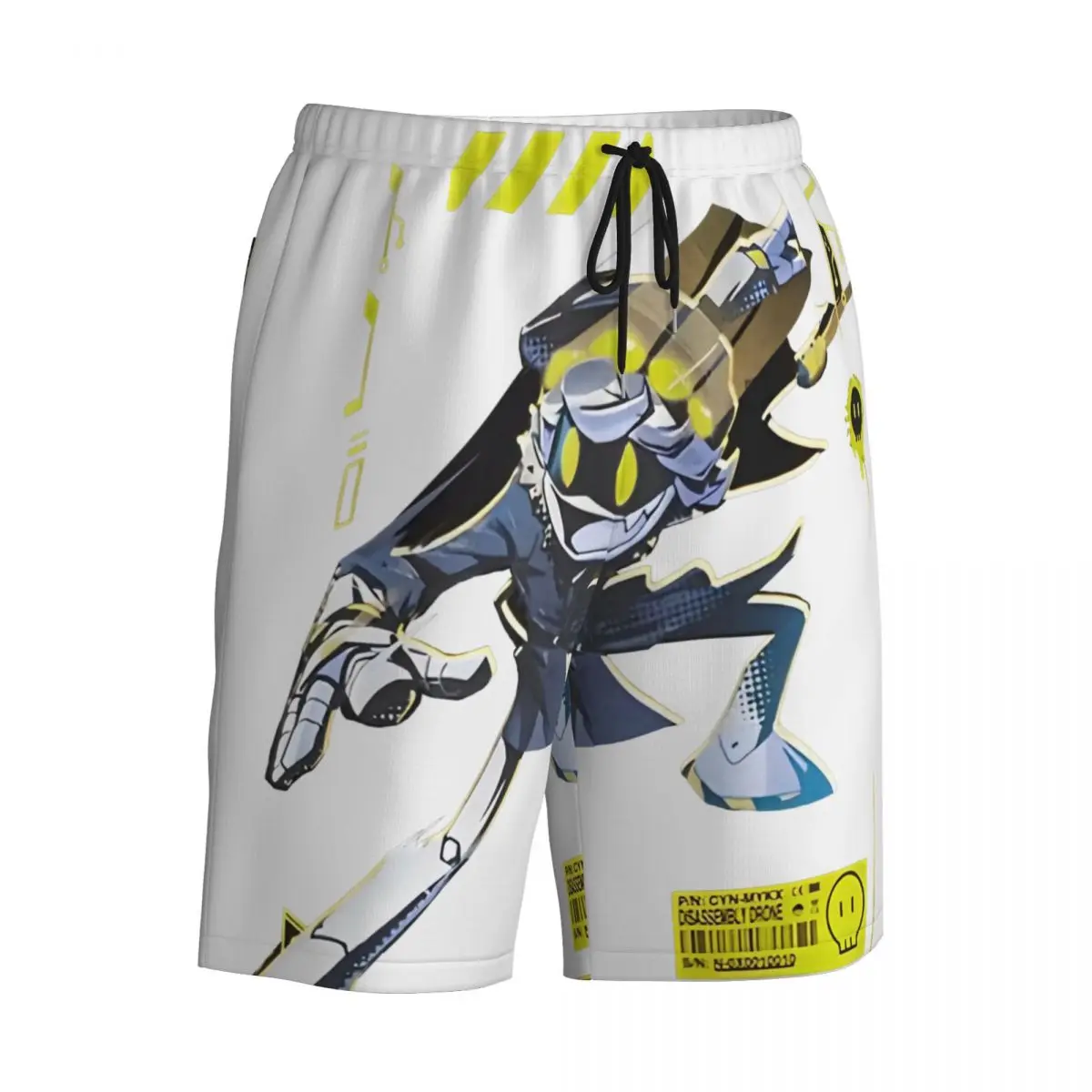 ฆาตกรรม Drones Uzi กางเกงขาสั้นฤดูร้อนการ์ตูนอะนิเมะกีฬาสั้นกางเกงผู้ชาย Fast Dryid ฮาวายขนาดใหญ่กางเกงชายหาด