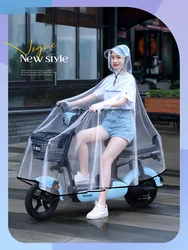 Driving Fully Transparent Raincoat for Men and Women Electric Vehicle PVC High Transparency Outdoor Cycling Visual Navigation