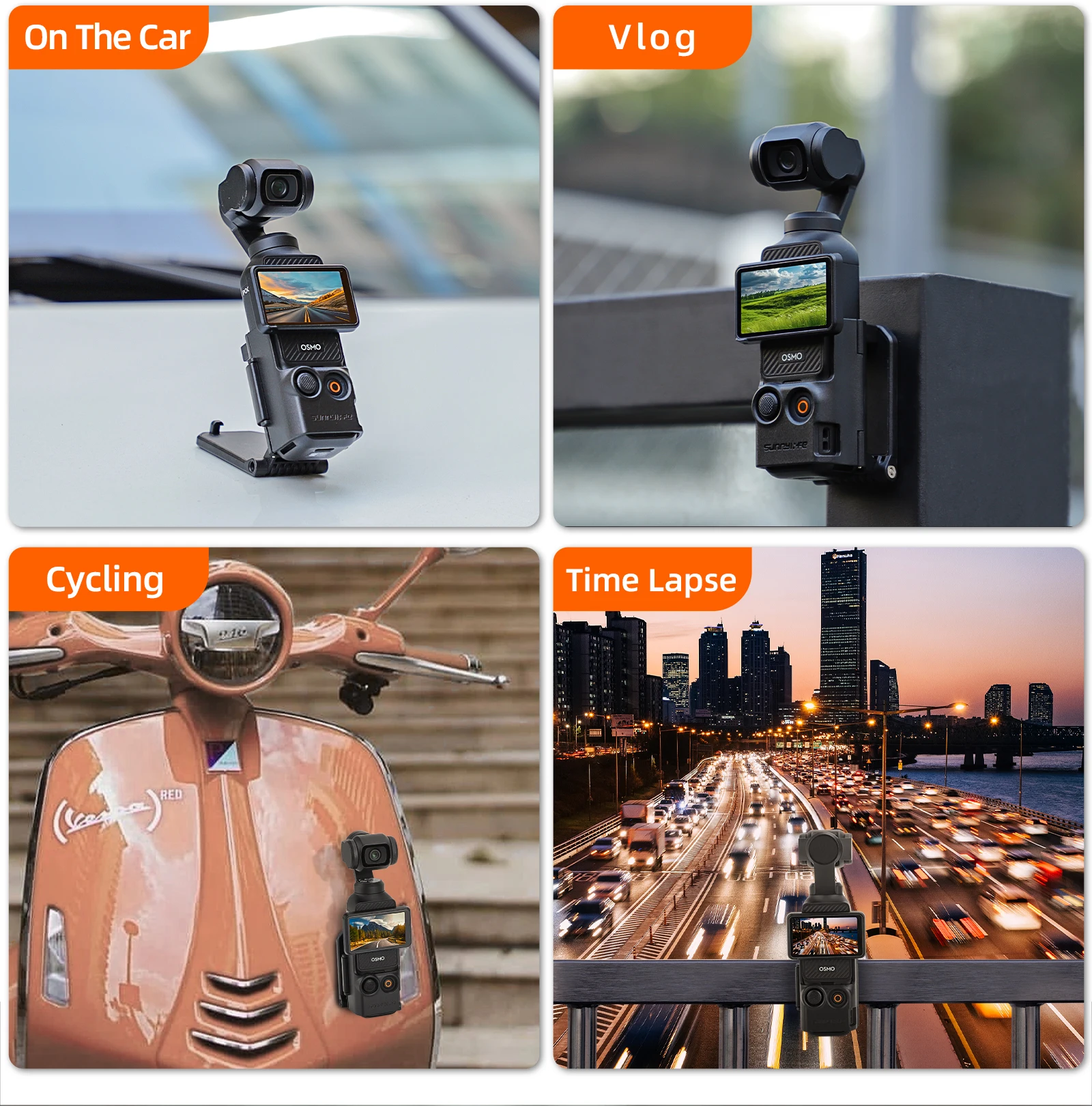 حامل مغناطيسي لـ DJI OSMO POCKET 3 حامل قصاصة جبل الدراجات/V-log/العمل على الطاولة لـ DJI Pocket 3 ملحقات الكاميرا