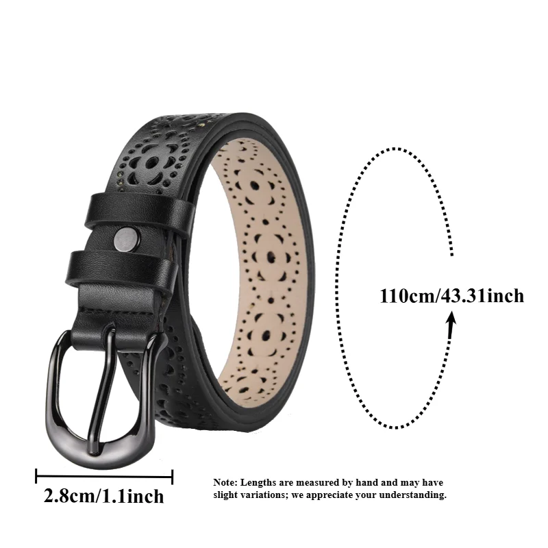 IF IFOND Fashionable Openwork Versatile Women’s Belt with Alloy Buckle No Holes Required  High-End Trendy Retro Belt