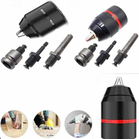 2-13mm Keyless Threaded Metal Drill Chuck Chucks for Drill Bits Screwdriver Tap&Sockets Hex Shank/SDS/Square Quick Grip Adapter