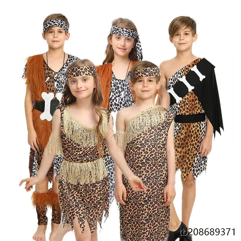 أزياء تنكرية للأطفال بطبعة جلد الدب الهندي البري، ملابس للجنسين لعروض الأداء التنكري #3