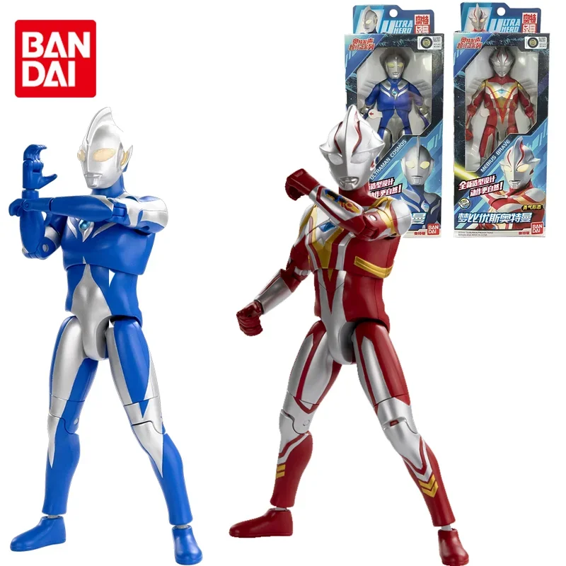 Bandai Original Ultraman Cosmos Mebius Anime Action Figure Toys for Boys Girls Kids Children Birthday Gifts Collectible Model