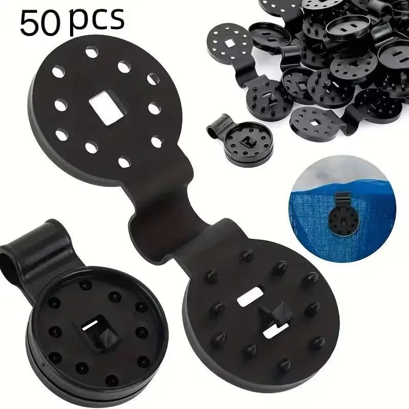 50Pcs Black Plastic Shade Cloth Clips, Sturdy Fastener for Garden Sun Shade Tarp Mesh Fixing
