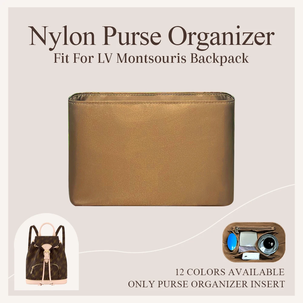 

Nylon Purse Organizer Insert Fit for LV Montsouris Backpack Inside Storage Bag In Bag Makeup Inner Liners Purse Organizer Bag