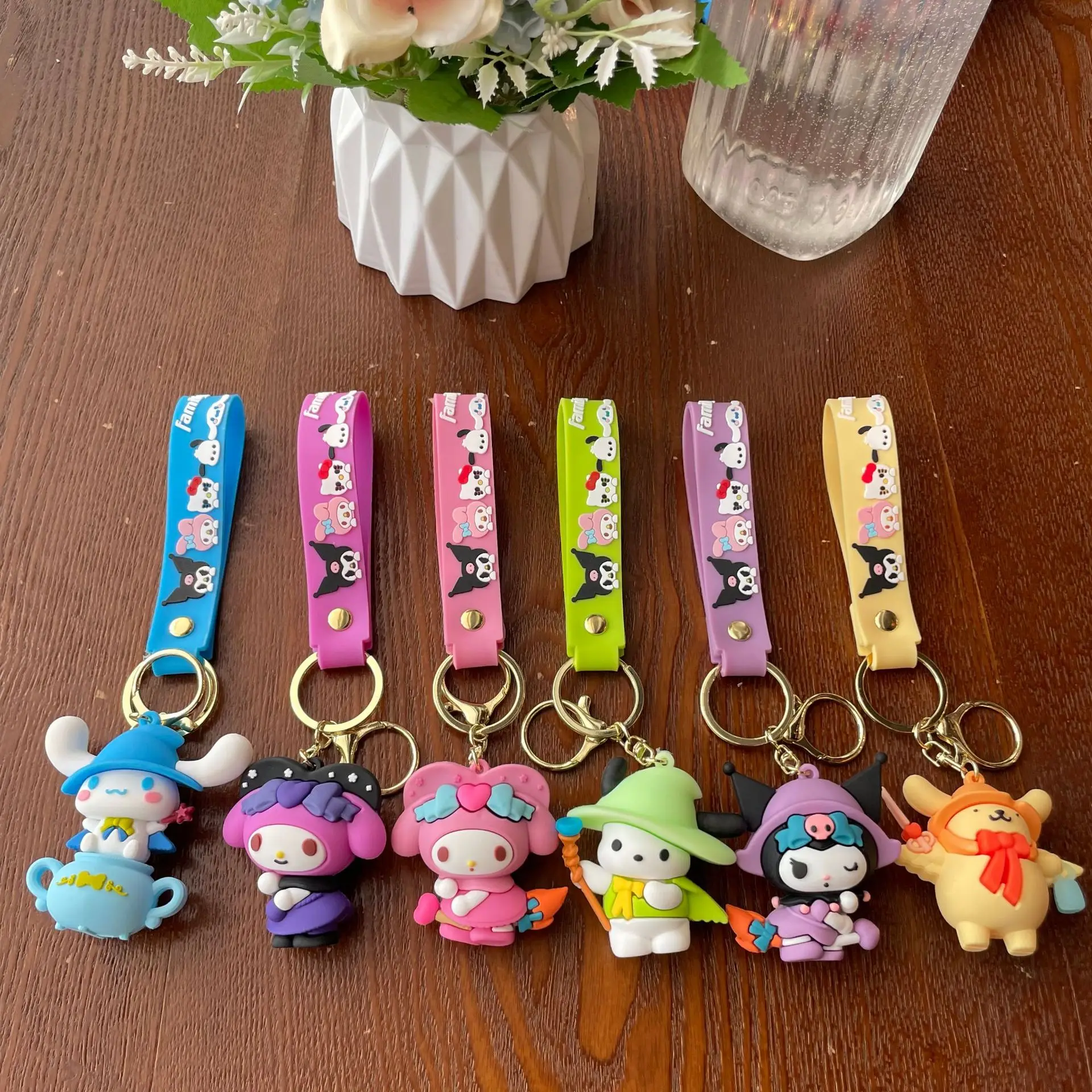 

Miniso Mymelody Kawaii Cartoon Doll Keychain Pendant Cute Cinnamoroll Anime Backpack Pendant Sweet Kuromi Car Keychain