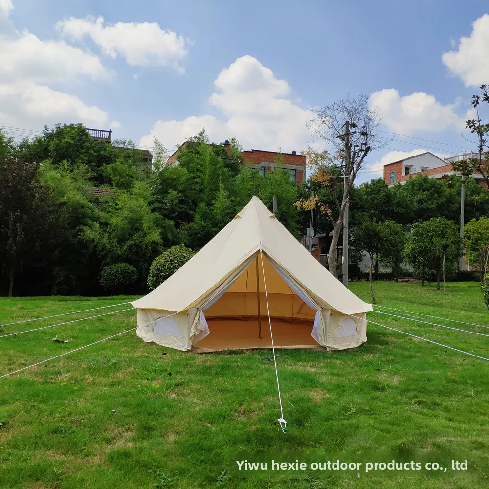 Modern Glamping Mongolian Yurt Wedding Tent Camp Four-Season 3000mm+ Waterproof Single-Layer Cotton Oxford Cloth Cold-Proof
