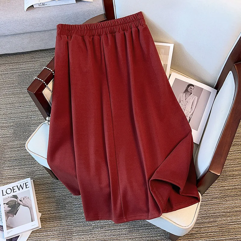 6XL 7XL 100/150kg casual Loose A-line Skirt Extra Large big size women clothing Half Large Wool Half Skirts