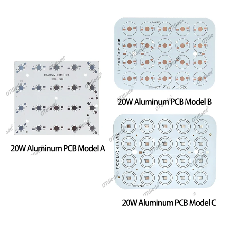 LED Aluminum Base Plate PCB Board Substrate Compatible 1W 3W 5W 3535 XPE 20W 50W 60W LED Chip Beads Radiator 145×106mm Heat Sink