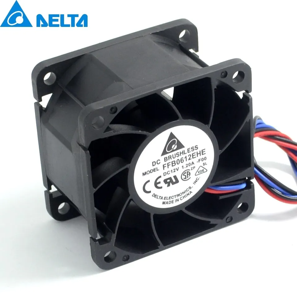 

New 6cm double ball FFB0612EHE 6038 60mm 3 wire dual ball bearing cooling fan 12V 1.2A for Delta 60*60*38mm