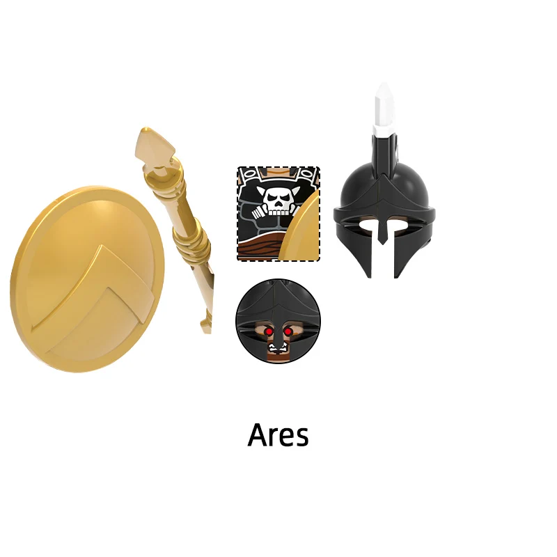 The X0163 Saint Seiya Aborigines Tutankhamun Hun Warrior Ares Athena Evil Knight Chief Model Blocks MOC Bricks Gifts Toys