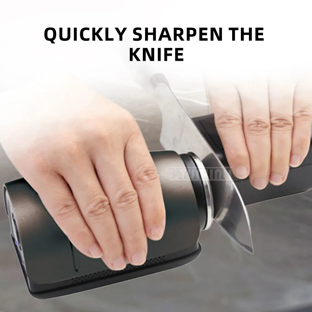 Replaceable Sharpening Discs electricRolling Knife Sharpener, Rechargeable Circular Whetstone