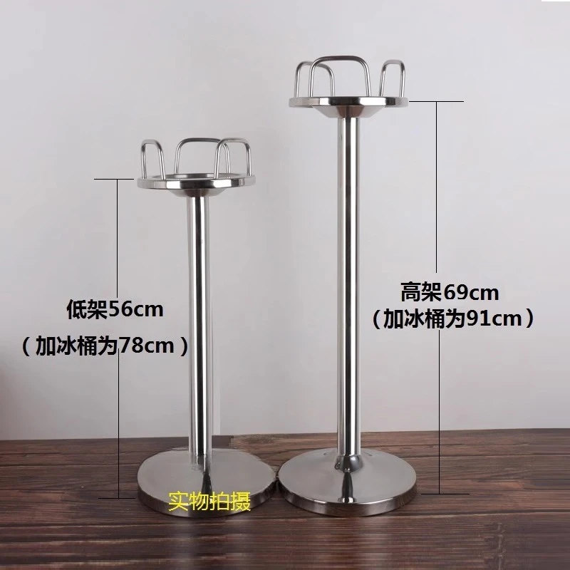 Stainless Steel Antlers Ice Bucket Shelf Set Deluxe European Champagne Bucket Rack with Tripod Ice Wine Bucket Gold Rack