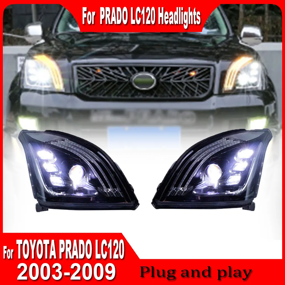 

Car Lights for Toyota Prado LED Headlight 2003 2004 -2009 Prado Headlight DRL Turn Signal High Beam Projector Lens Accessories