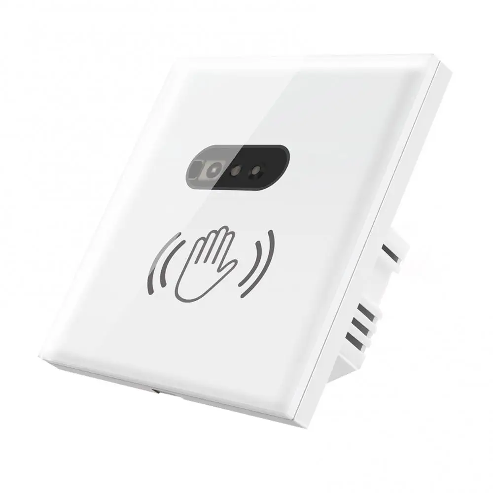 Interruptor de luz de pared con Panel de pantalla de vidrio, antiarañazos, fácil de fregar, No necesita contacto, interruptor de luz de pared inteligente, Senso infrarrojo de la UE