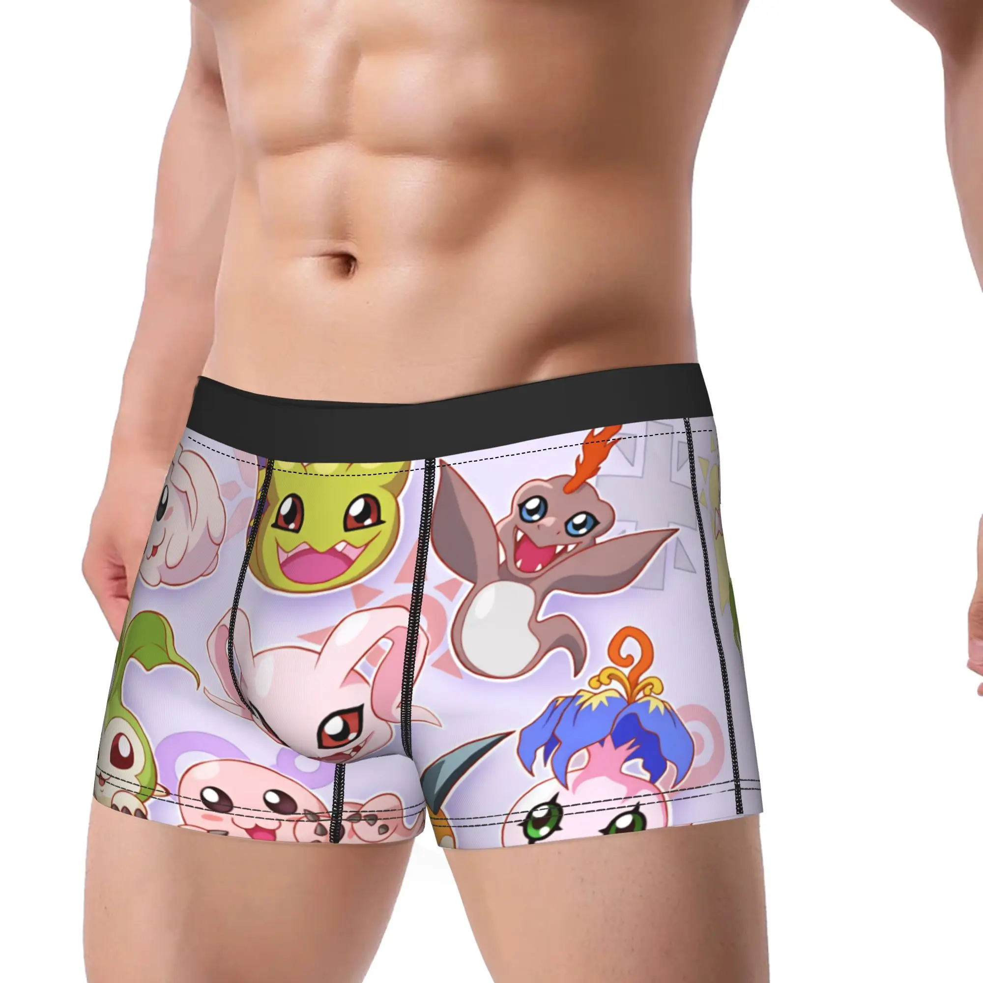 Digimon Adventure All Baby In Training Underwear  Males Panties Pattern Soft Trend Boxer Shorts Hot Sale Shorts Briefs Big Size