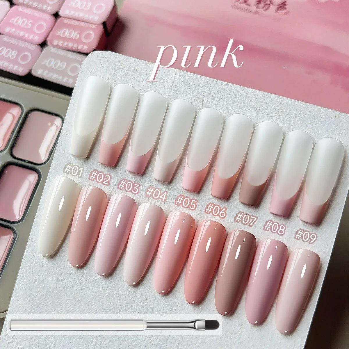 9 ألوان الوردي الصلبة جيل للأظافر لوحة اليابانية كريم الطين اللوحة هلام عدة مسمار تصميم طويلة الأمد شبه دائمة نقع قبالة الورنيش