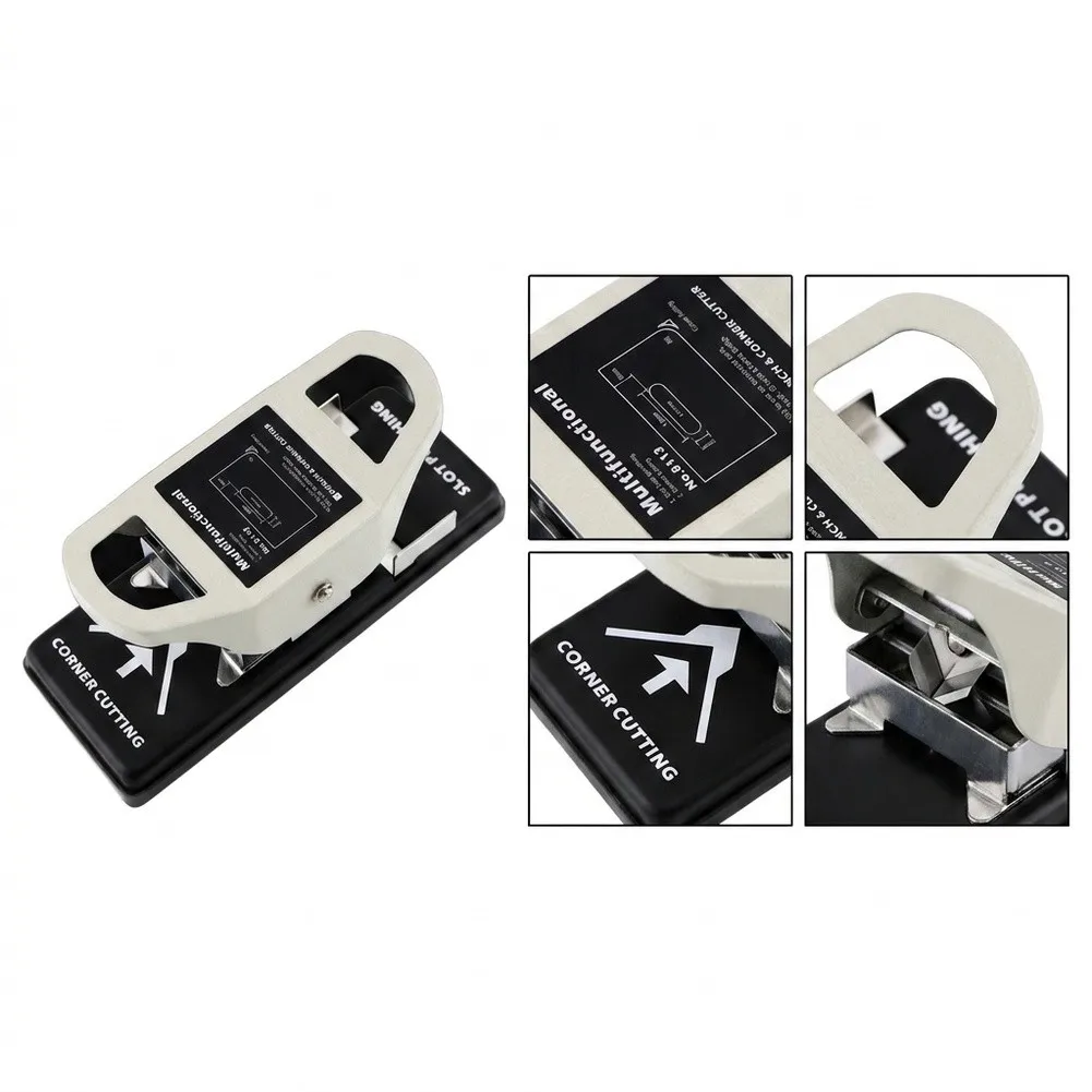 2 in 1 Hole Punch with Corner Rounder for PVC Cards Paper Craft Projects 3mm 13mm Slots R5 Radius 18.5x7.5x6cm