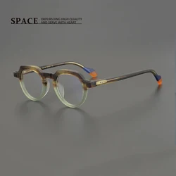 Matte color acetate glasses frame men handmade retro designer optical eyeglasses Myopia reading women prescription eyewear