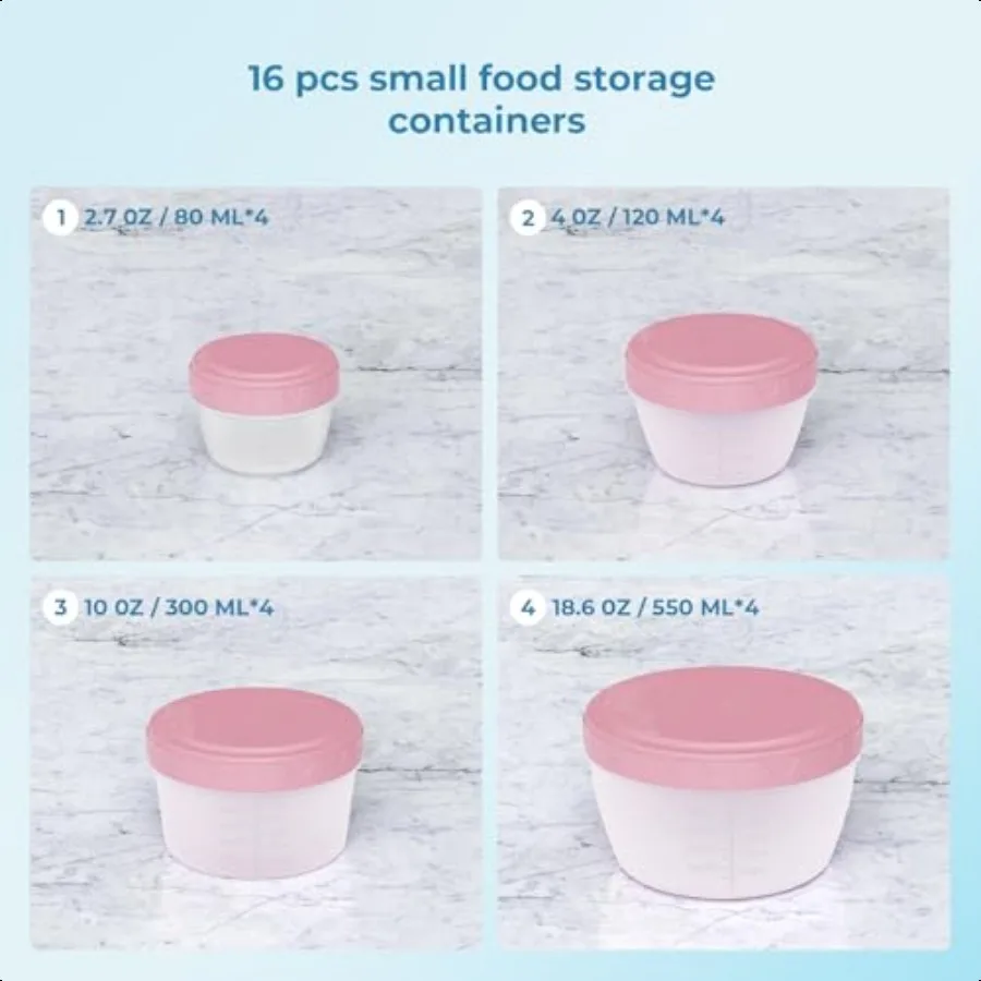 16Pack Food Storage Containers with Lids BPAFree Salad Dring Container to Go Reusable Small Leakproof Plastic Containers for Me