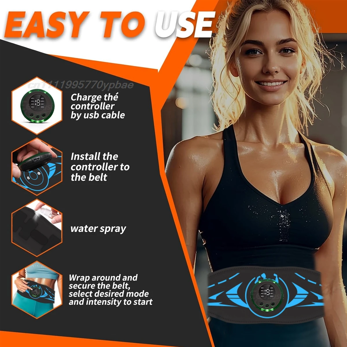 Advanced EMS Abdominal Muscle Stimulator Belt - Intelligent Core Training Body Shaping & Muscle Rehabilitation Workout Gear