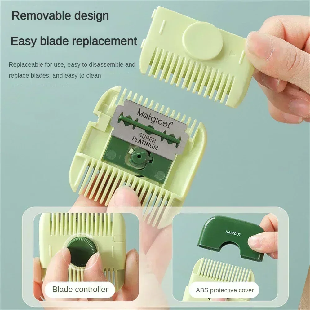 2 In 1 Baby Hair Cut Hairdressing Comb Trim Bangs And Broken Hair Bangs Trimmer Manual Portable Children\'s Hair Clipper