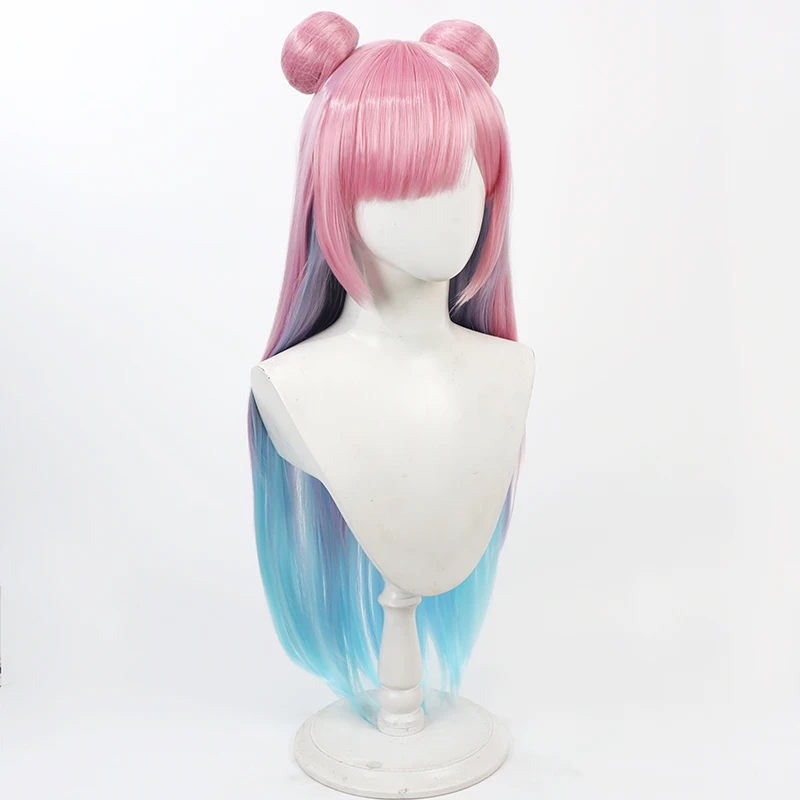 Anime Cute Slime Puniru Cos Cosplay Wig Halloween Carnival Party Props Synthetic Hair Heat Resistant Fiber + Wig Cap