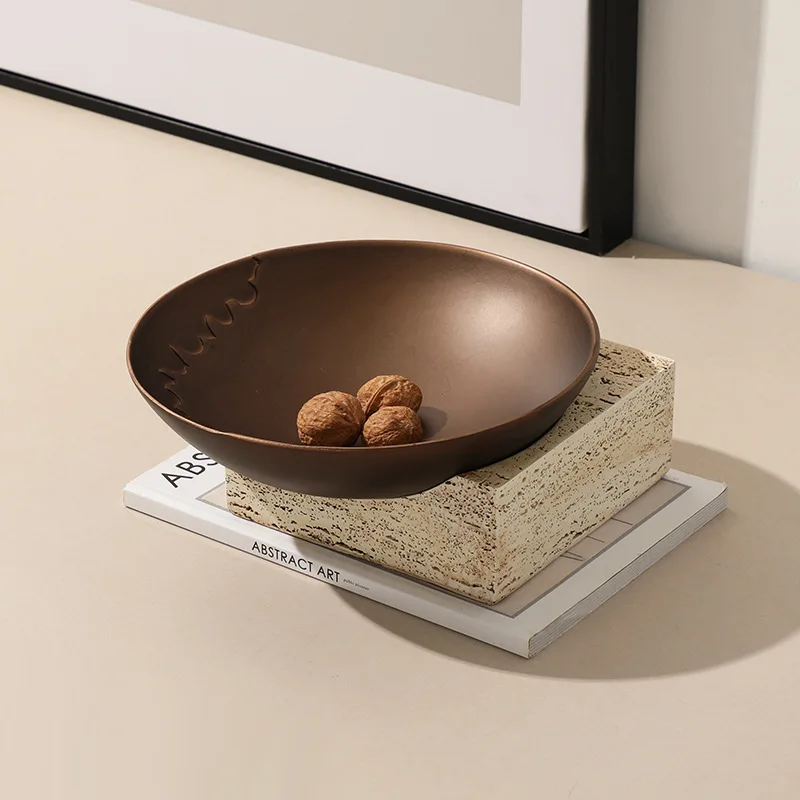 Modern wabi-sabi creative flow pattern inlaid fruit plate sales office B & B dining table bar decoration