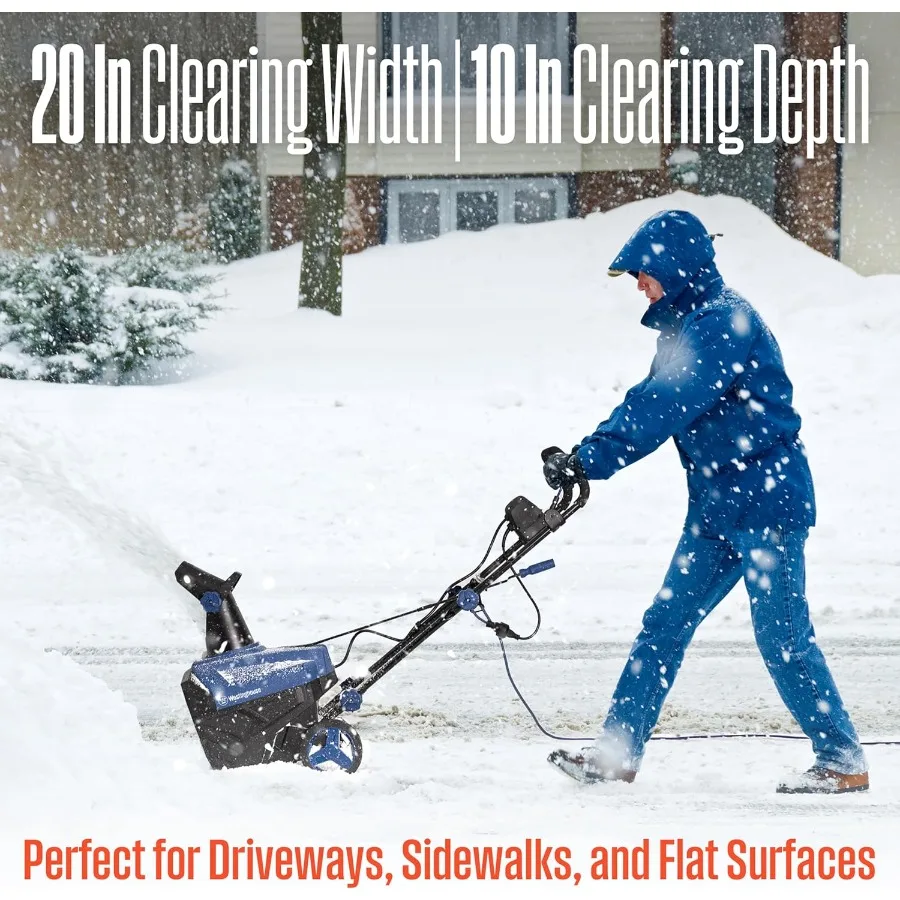 WSnow20 منفاخ الثلج السلكي 20 بوصة اوجير الصلب أضواء LED المزدوجة 1800 واط محرك منفاخ الثلج الكهربائية مع مسافة رمي 25ft #6