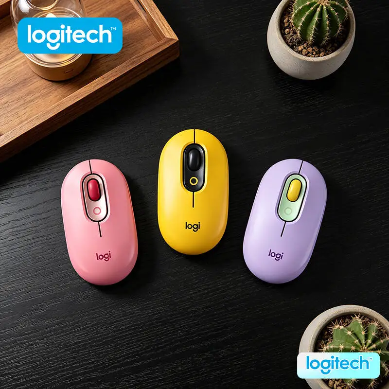 

Logitech M350 POP Wireless Mouse 77g Lightweight Auto Sleep Power Save Quiet Click for Comfortable Home Office Desk Work