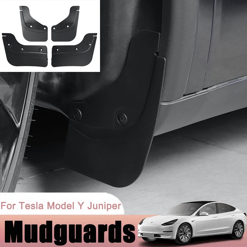 

TPE Soft Mud Flaps Splash Front Rear Wheel Mudguards for Tesla Model Y Juniper 2025 Guard Fender Protector Exterior Accessories
