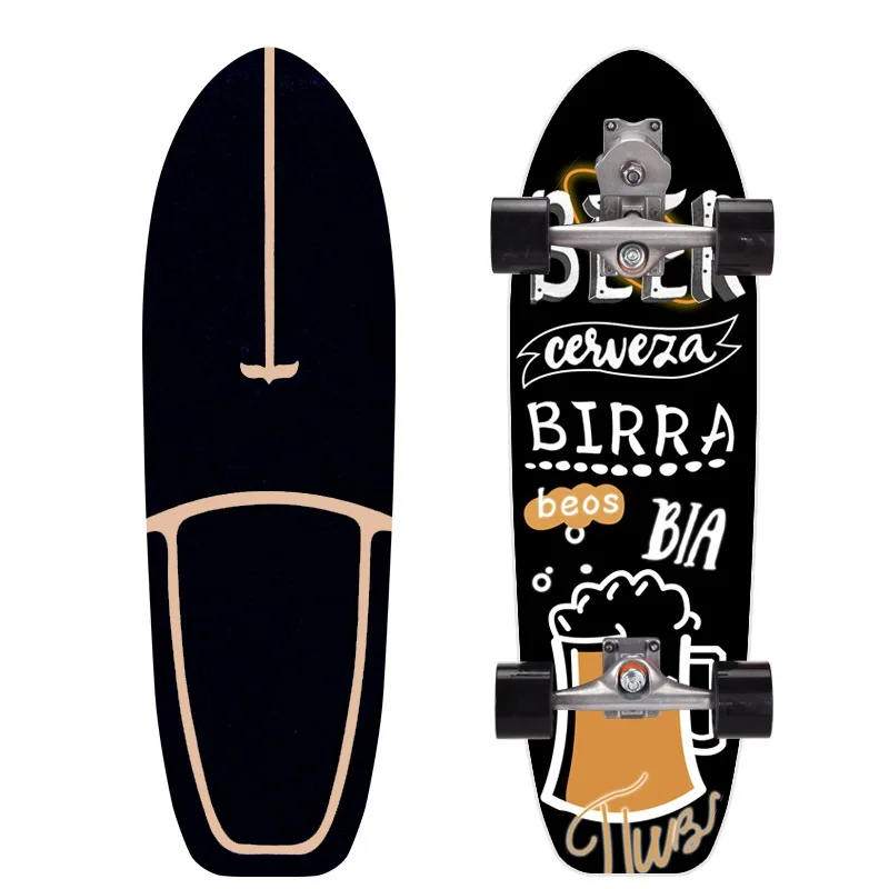 

76CM Land Surf Board Complete Assembled Beginner Surf Skate Board Maple Deck S5 Pumping Truck Sport Skateboard