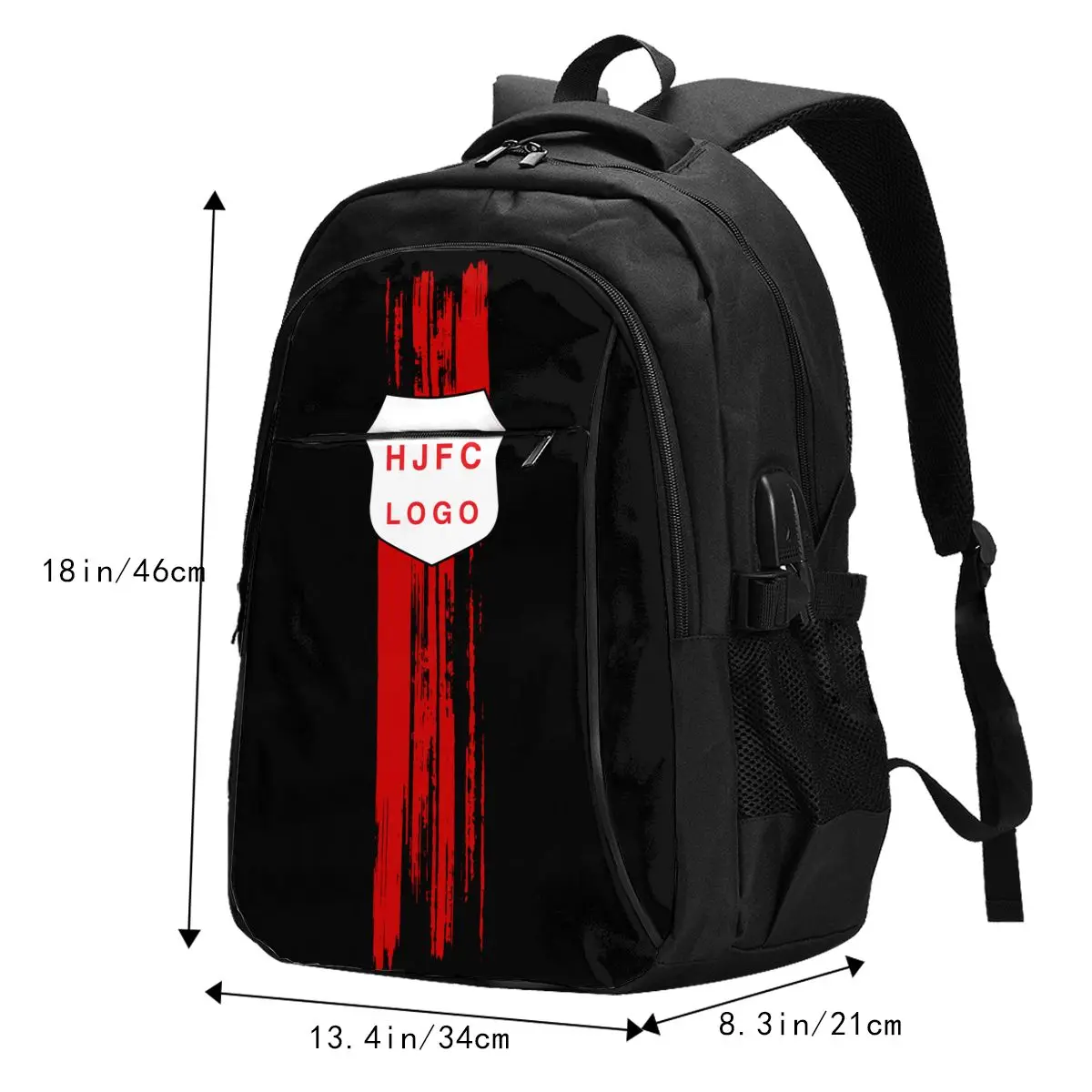 Hapoel Jerusalem FC Large Travel Laptop Backpack USB Charging Port Business Backpack for Men and Women