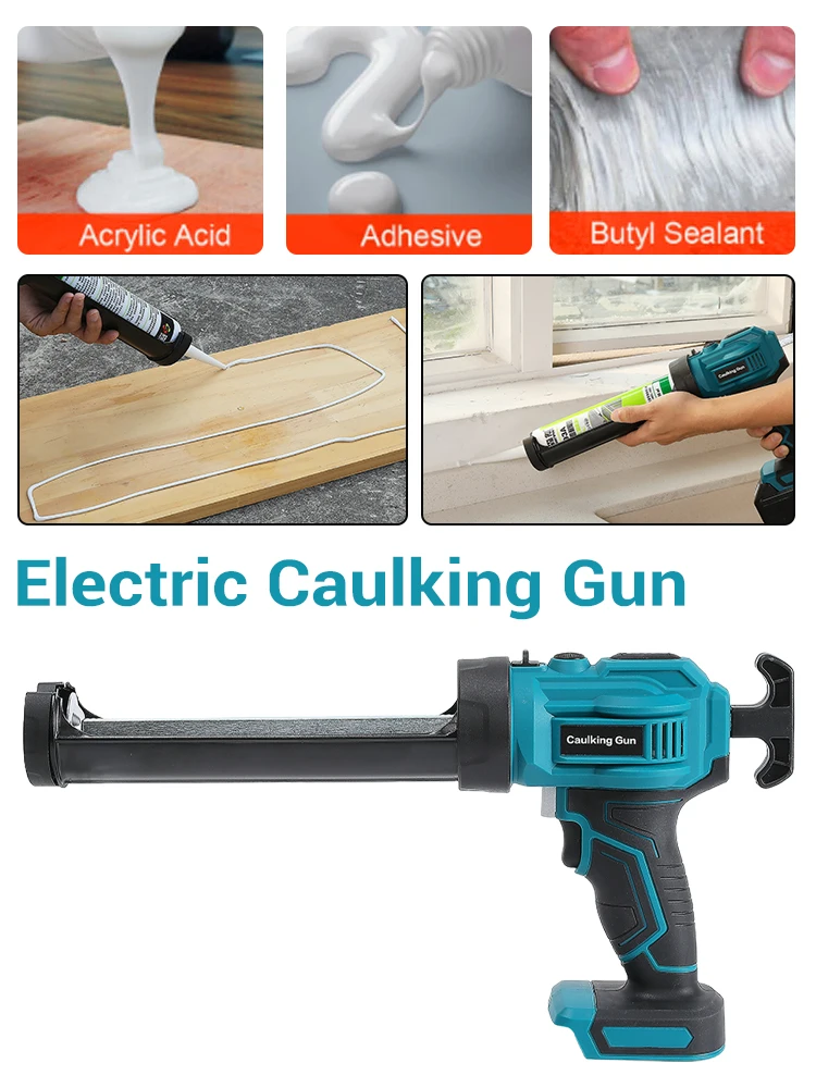 

Electric Caulking Gun Lithium Battery 4 Speeds Wireless Glass Glue Gun Doors Windows Filling Sewing Gun For Makita 18V Battery