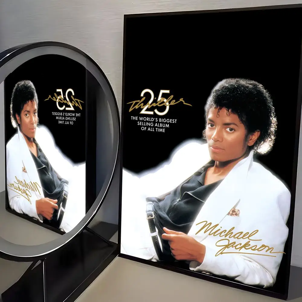 80er-Jahre-Sänger M-Michael J-Jackson Poster, wasserfester Wandkunst-Aufkleber für die Dekoration von Zuhause und Bars, selbstklebende Wanddekoration für Zimmer – Detail 5