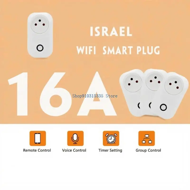  Israel Intelligent Power Outlet 2.4GHz WiFi Enabled Voice Controls Via Mobile App
