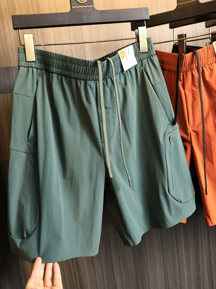 Men's Outdoor Sports Shorts Quick Dry Elastic Fashionable Summer Casual Pants Straight Leg Fit Urban Style Breathable Antibac...