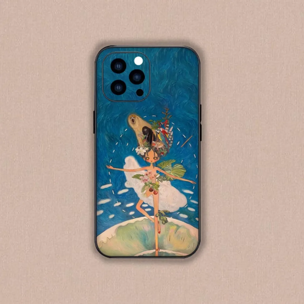 Art Cartoon Aesthetic Aya Takano Phone Case For iPhone Mini 11 12 13 14 15 Plus Pro Max XR XS Black Shell