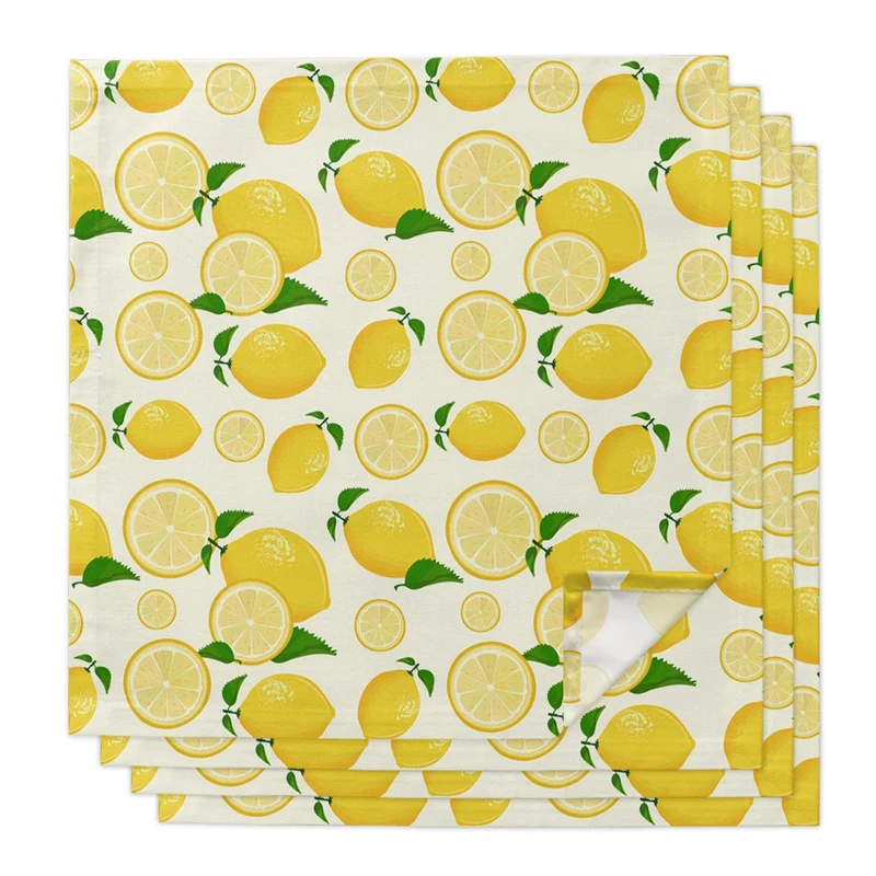 2 szt. Świeży letni styl serwetka z owocami cytrynowymi wystrój stołu ręcznik obiadowy na talerze kuchenne mata wesele dekoracja