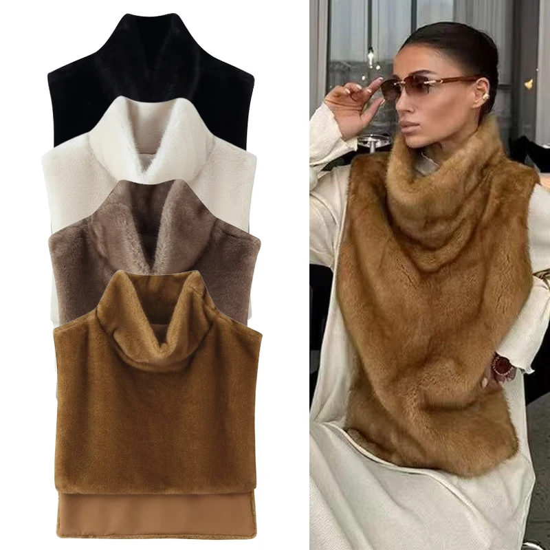 

Women Autumn Winter Fur Vest 2025 Women New Fashion Sleeveless Artificial Fur Vest Women Elegant Hight Street Leisure Top