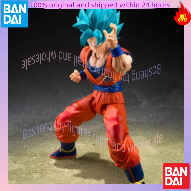 100% Original Bandai SHF Super Saiyan God Son GOKU Blue Sky Beyond The Limit of Blue Power Figure Collection Gift - view 6