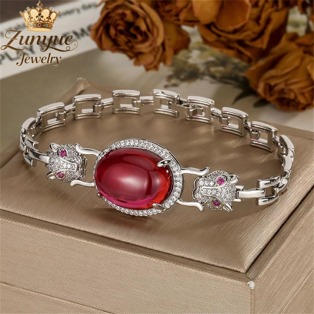 

Роскошный браслет из розового хрустального стекла с головой леопарда, инкрустированный бриллиантами, объемный, модный, элегантный, ювелирное украшение