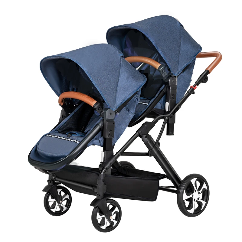 2024 New Double baby stroller can be folded, lightweight and small twin stroller 2in1 sleeping basket baby carriage double kids