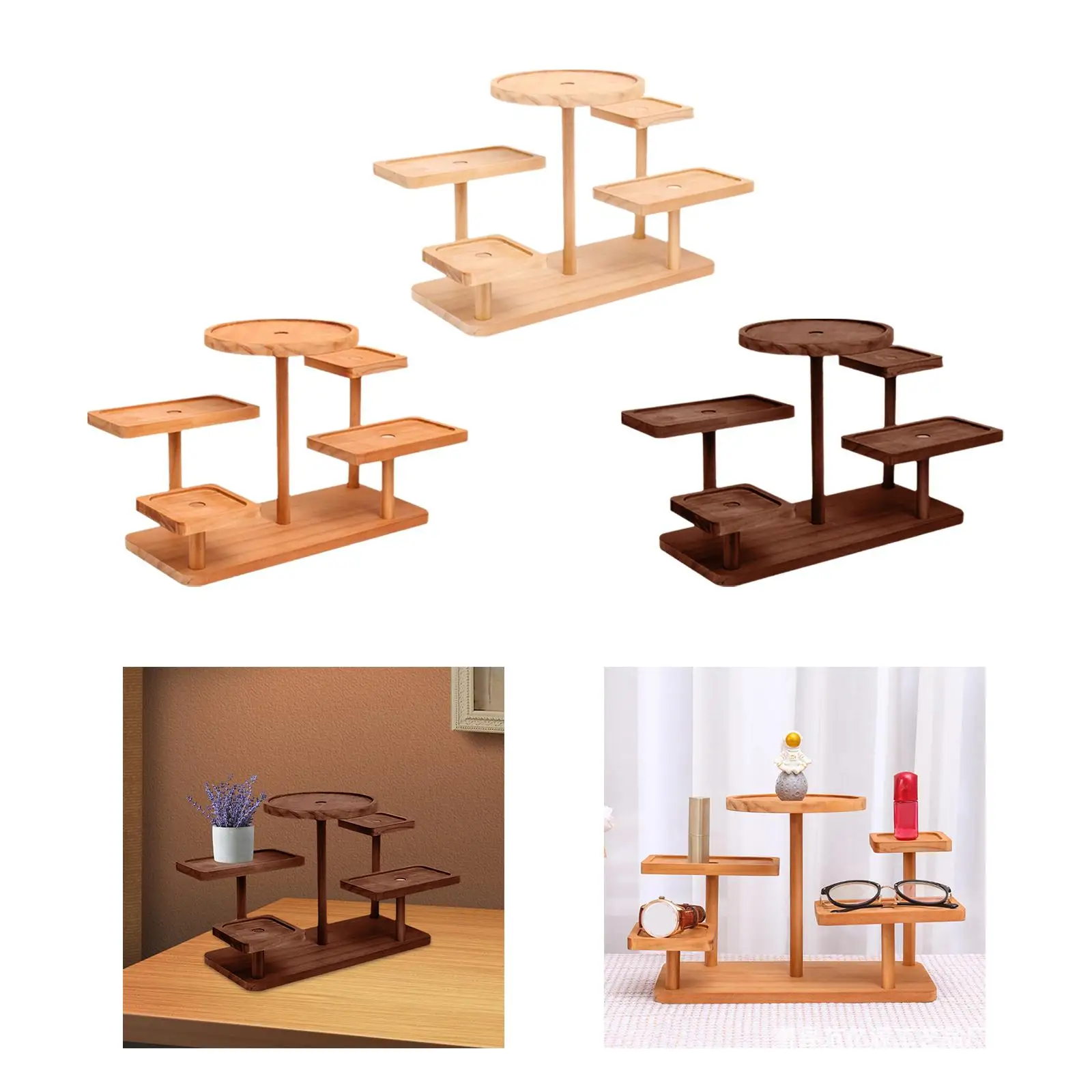 Display Riser Desktop Praktisch Stevig Houten Display Stand Rack voor Poppen Collectie Make-up Party Dessert Cupcake Parfum Figuur