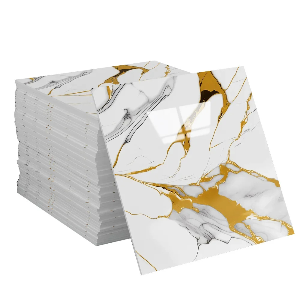 

10Pcs Marble Self Adhesive Wall Sticker Imitation Tile Peel and Stick Waterproof Wall Paper For Wall Panel Renovation Home Decor